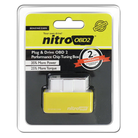 NitroOBD2 Chip Tuning Box Power Fuel Optimization Device for Benzine Cars - Yellow